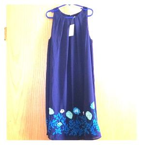 Dress with Floral Applique, NWT
